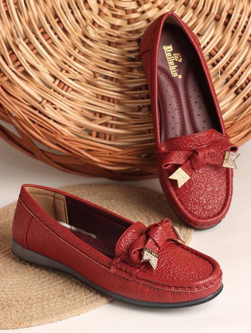 women maroon slip on loafer - 21705403 -  Standard Image - 0