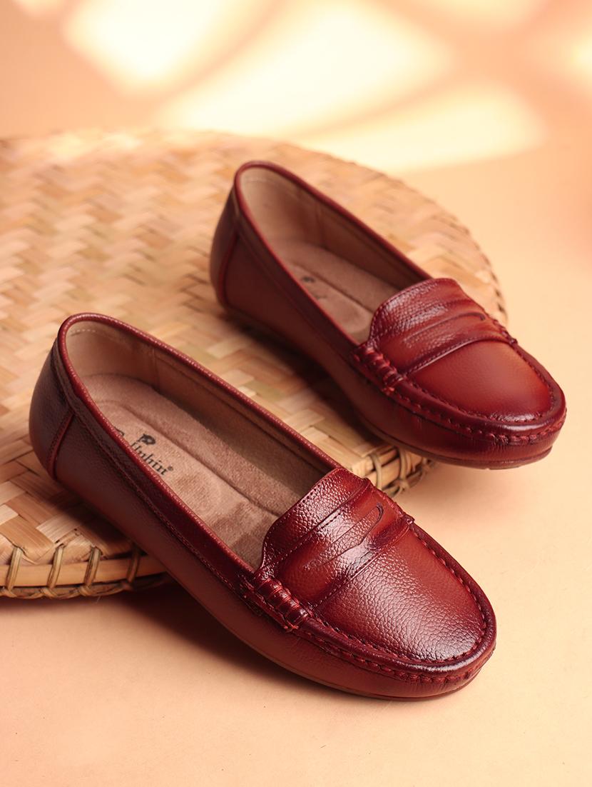 women maroon slip on loafer - 21705405 -  Zoom Image - 0