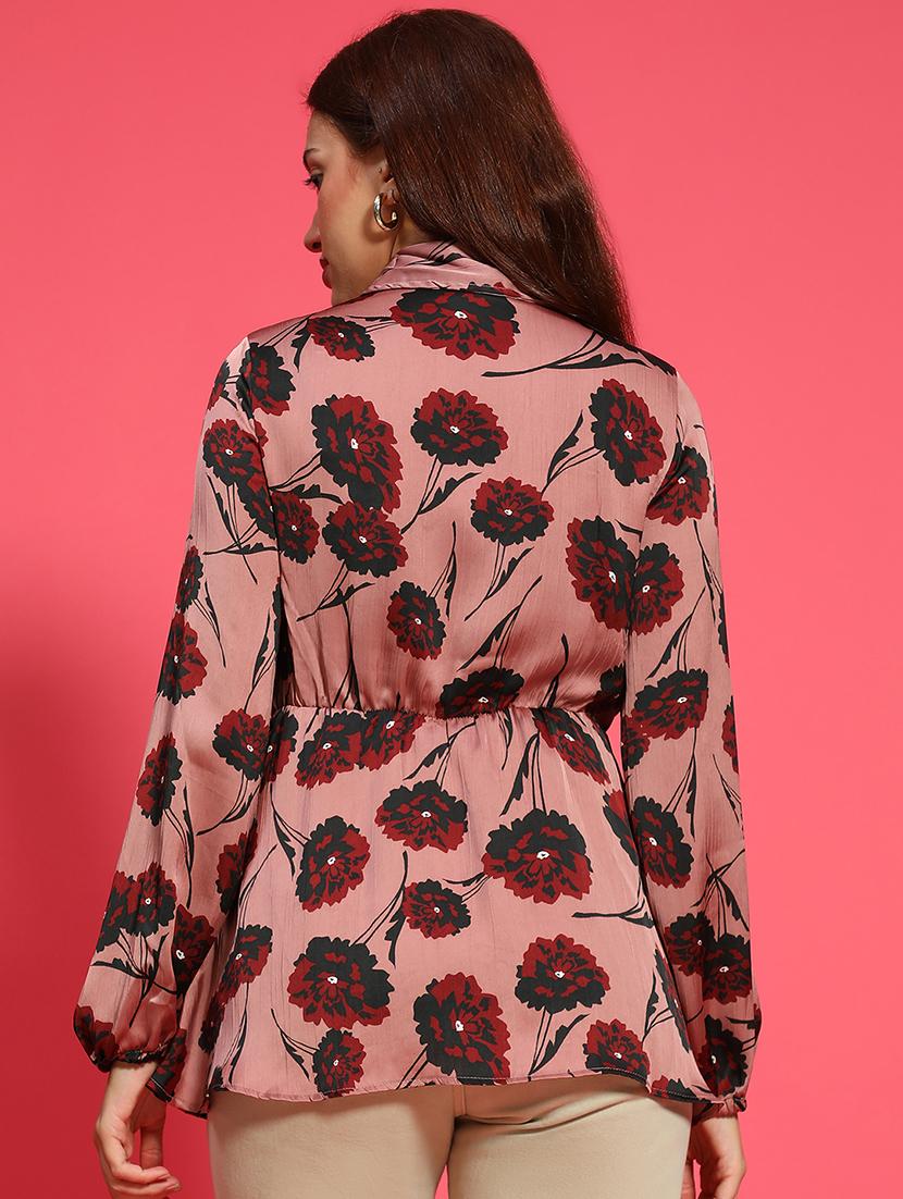 women floral print collared a-line top - 21705445 - Standard Image - 2