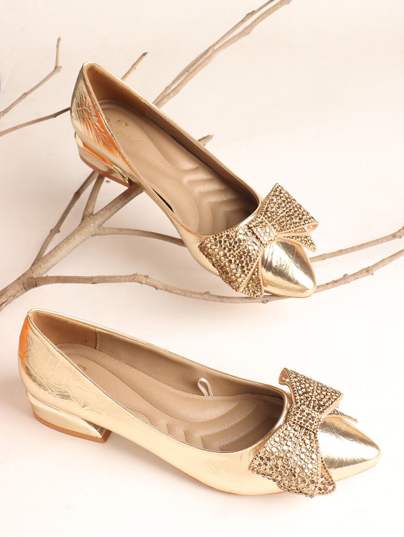 women gold slip on ballerina - 21705463 -  Zoom Image - 0