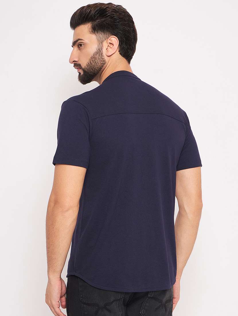 men solid short sleeves casual shirt - 21705470 -  Standard Image - 2