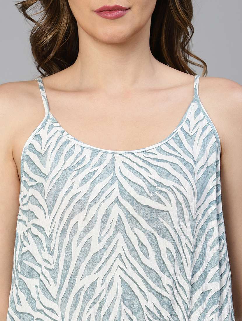 women printed shoulder strap tiered dress - 21705508 -  Standard Image - 7