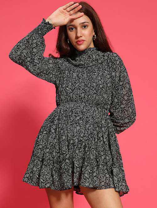 women floral print long sleeve tiered dress - 21705524 -  Standard Image - 0