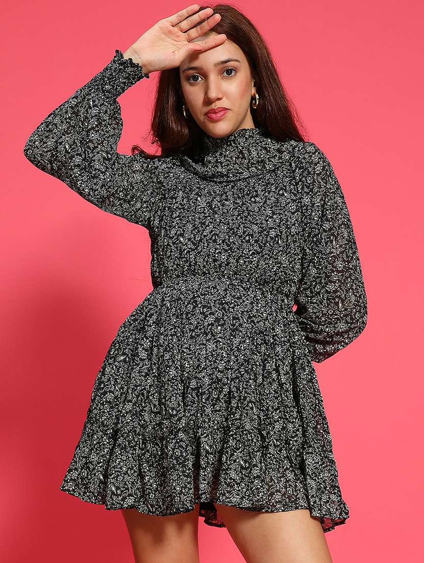 women floral print long sleeve tiered dress - 21705524 -  Zoom Image - 0