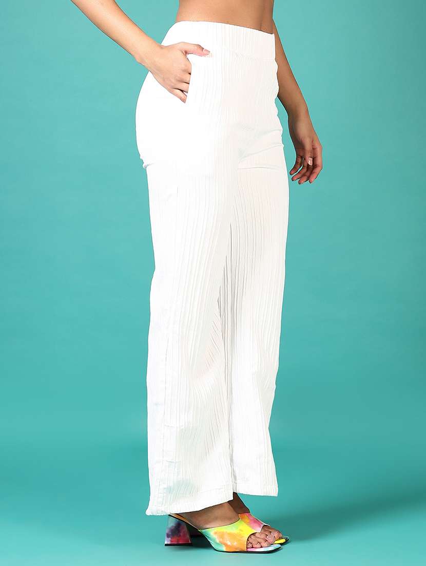 women mid rise solid wide leg trouser - 21705645 -  Standard Image - 2