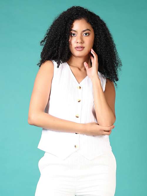 women v-neck solid vest top - 21705646 -  Standard Image - 0