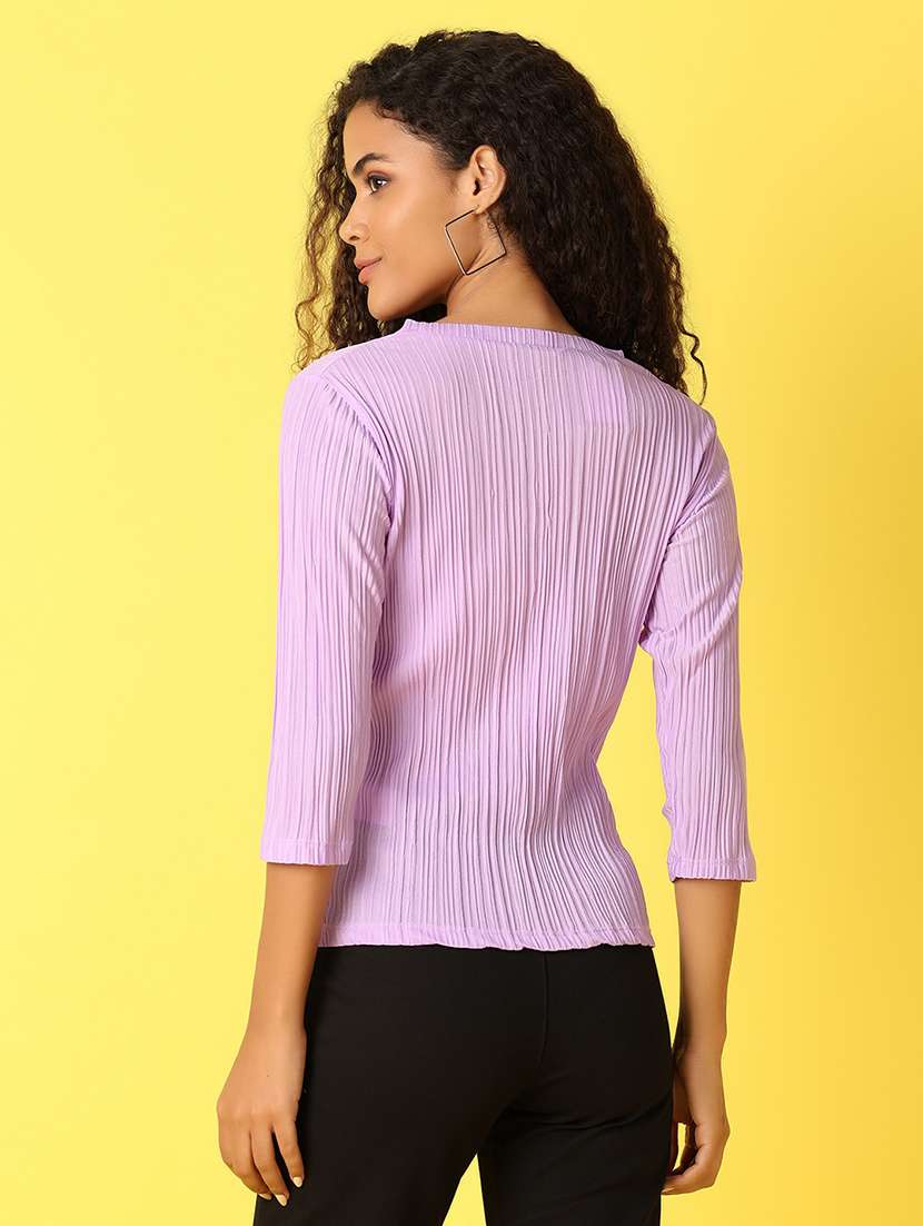 women solid round neck regular top - 21705674 - Standard Image - 2