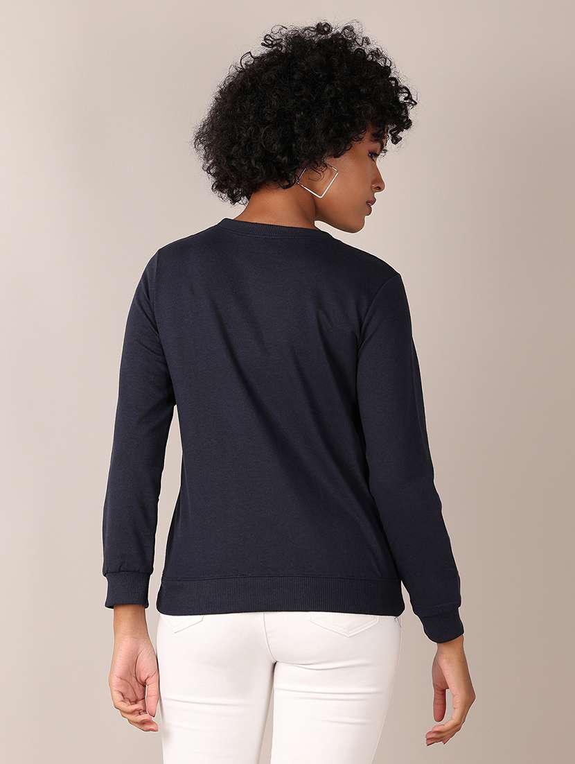 women chest print long sleeve sweatshirt - 21705690 -  Standard Image - 2