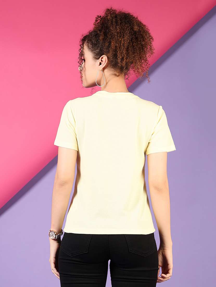 women solid round neck t-shirt - 21705740 -  Standard Image - 2