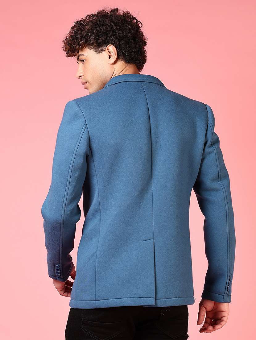 men solid lapel collar single breasted casual blazer - 21705751 -  Standard Image - 2