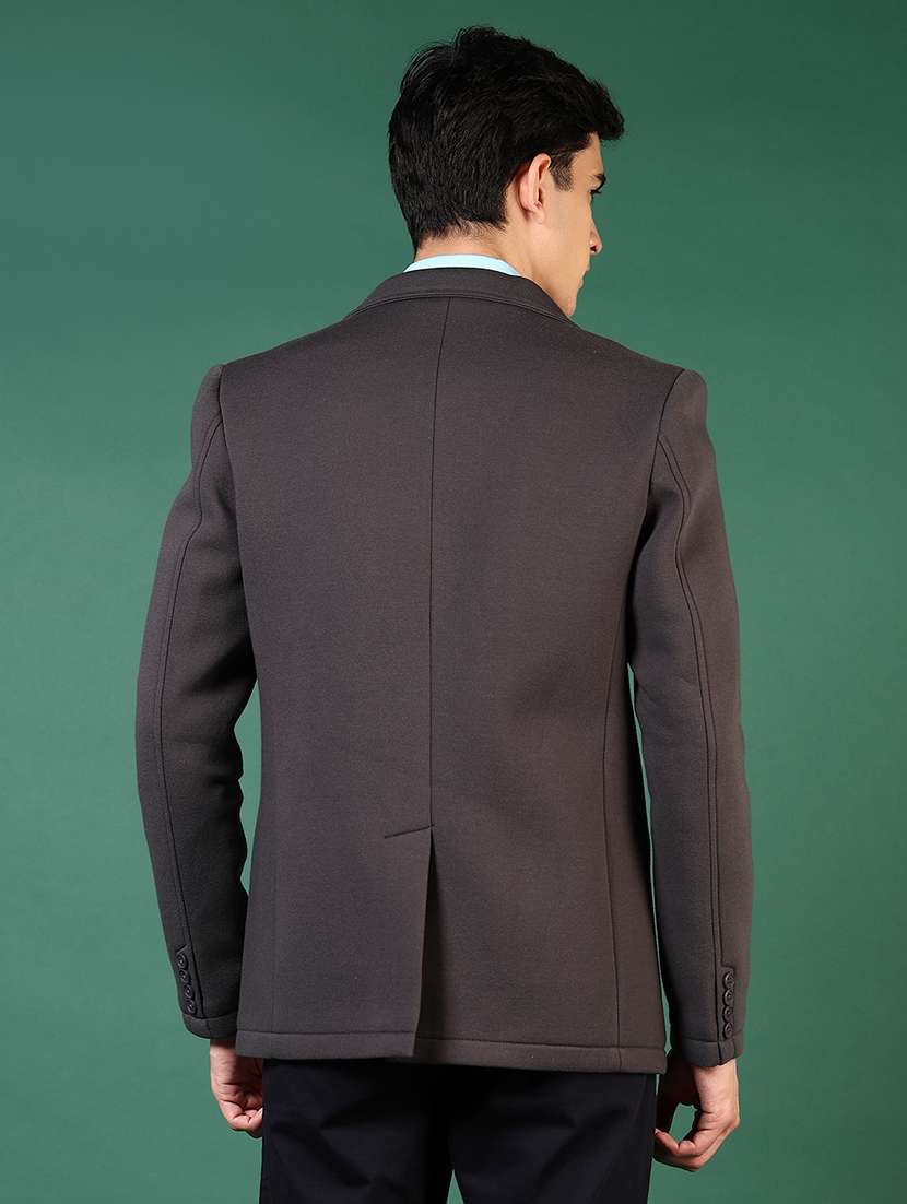 men solid lapel collar single breasted casual blazer - 21705752 -  Standard Image - 2