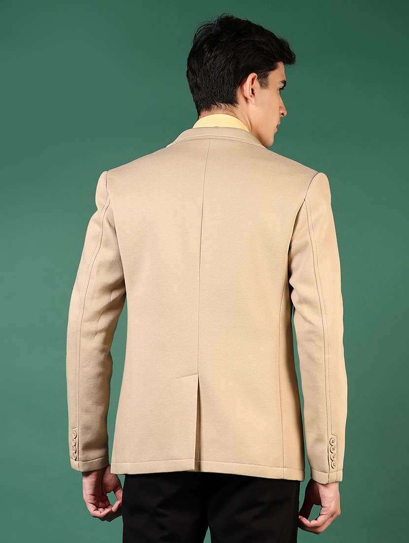 men solid lapel collar single breasted casual blazer - 21705753 -  Standard Image - 2