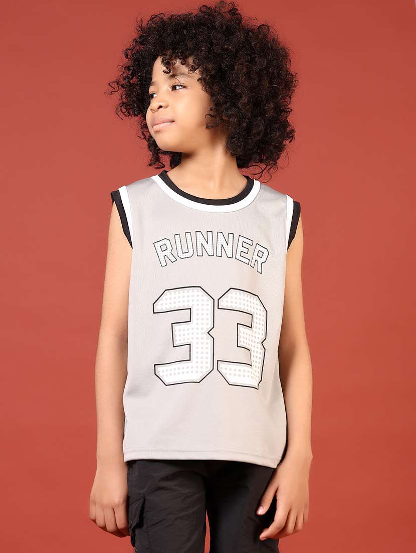 boys typographic print sleeveless t-shirt - 21705763 -  Standard Image - 2