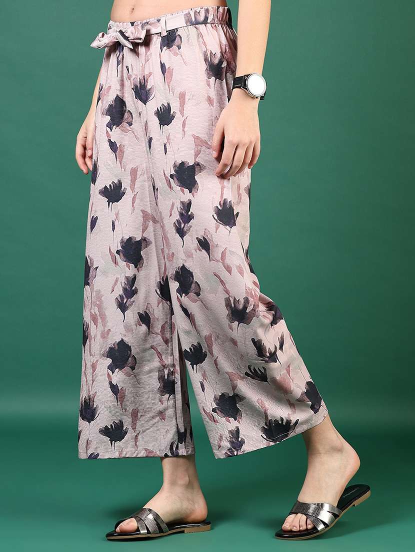 women printed mid rise straight palazzo - 21705769 - Standard Image - 2