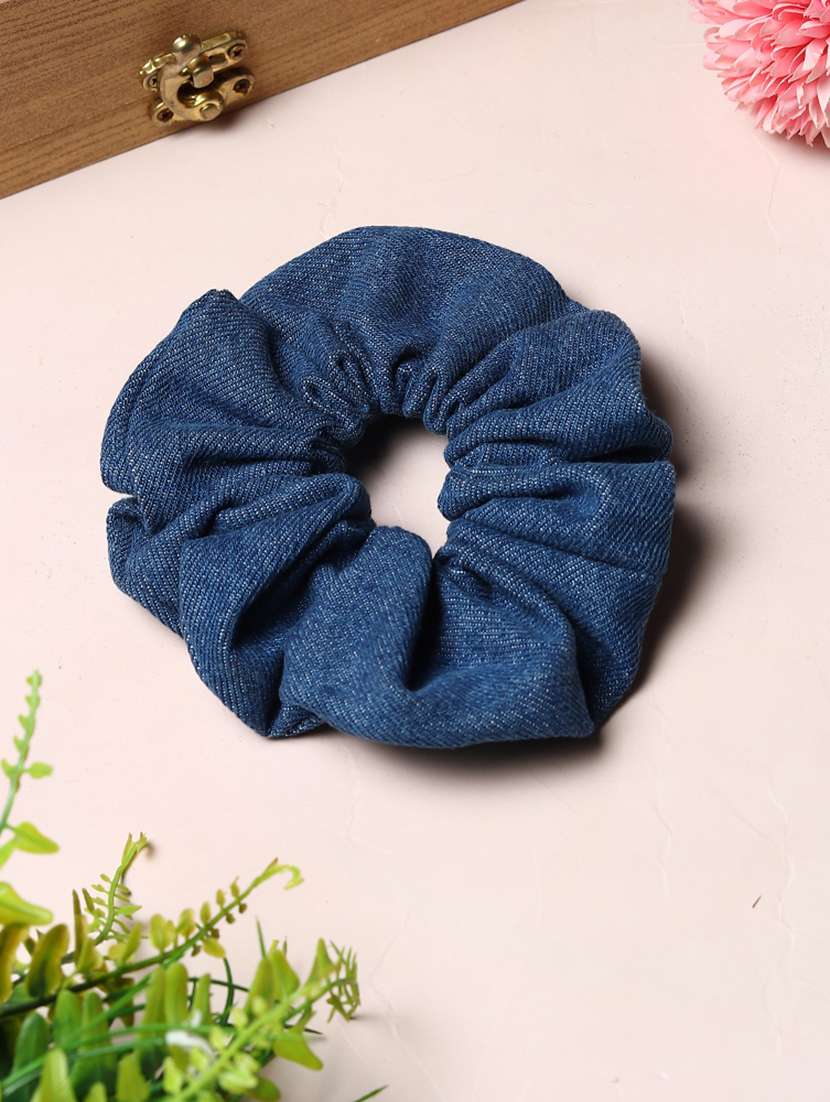 tipy tipy tap pocket denim scrunchie - blue