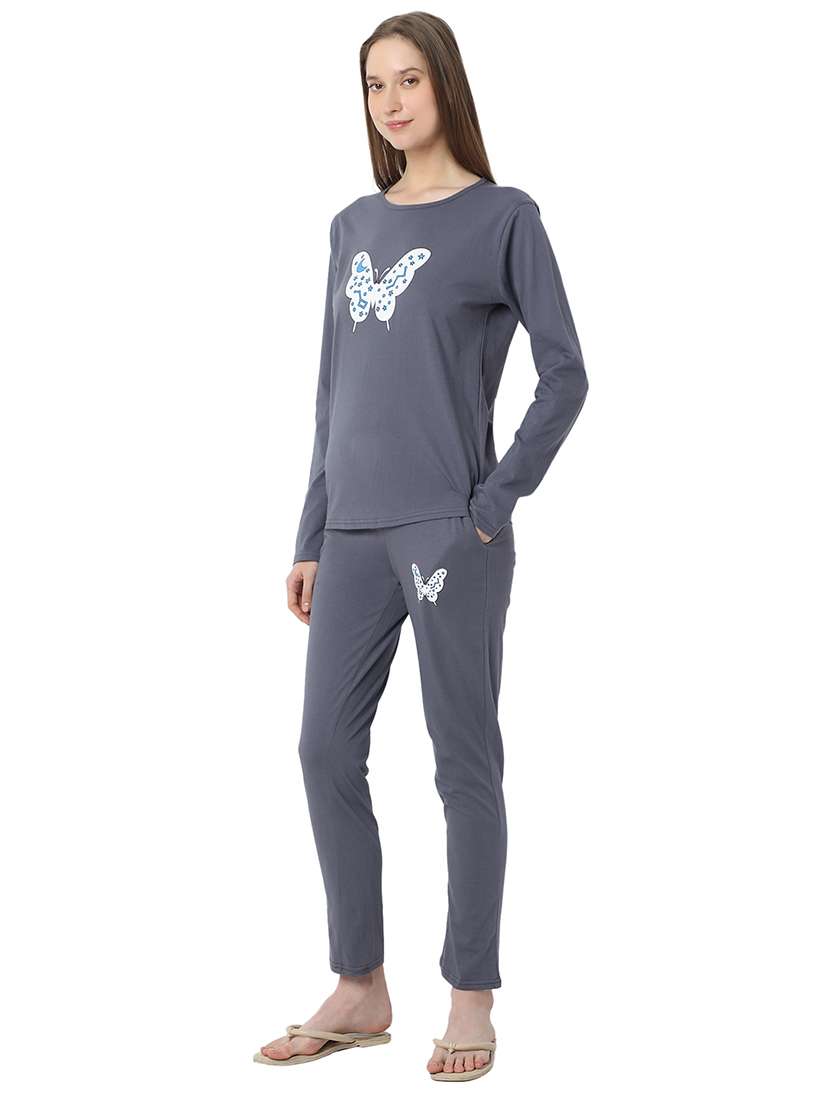 women chest print pyjama nightwear set - 21706232 -  Standard Image - 2