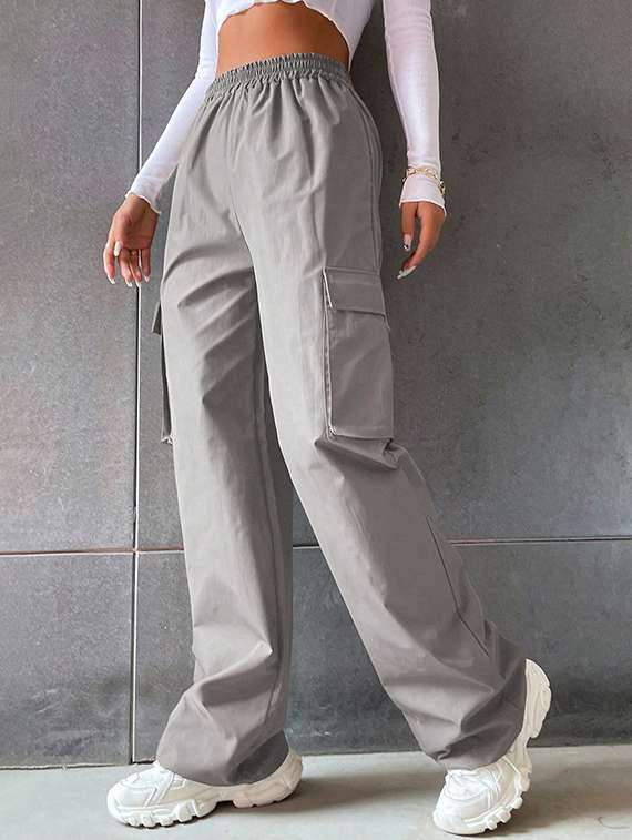 women solid high rise cargo