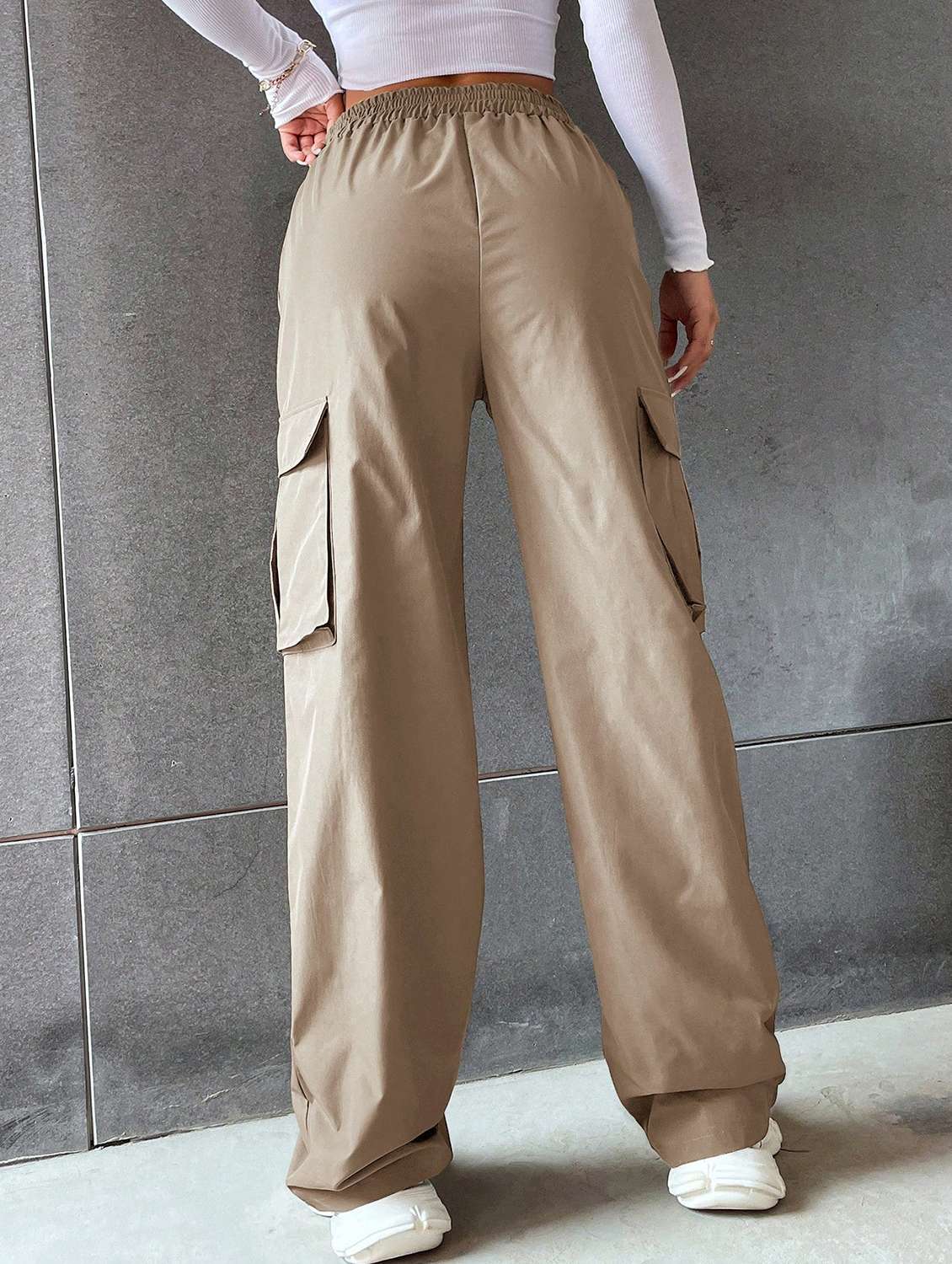 women high rise solid cargo - 21706237 - Standard Image - 2