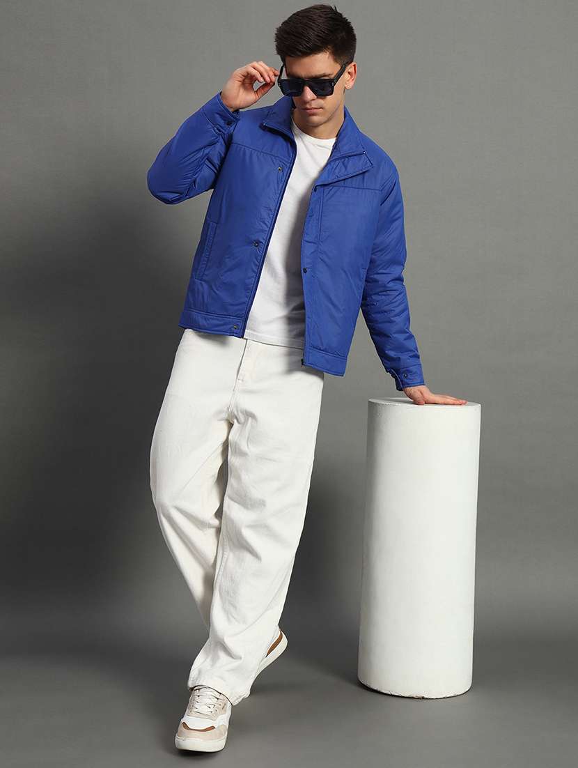 men long sleeves solid bomber jacket - 21706698 -  Standard Image - 2