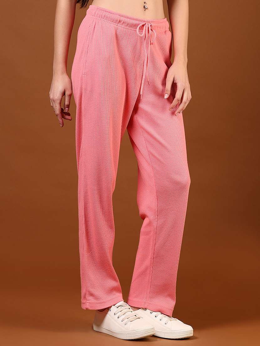 women solid mid rise track pant - 21706766 - Standard Image - 2