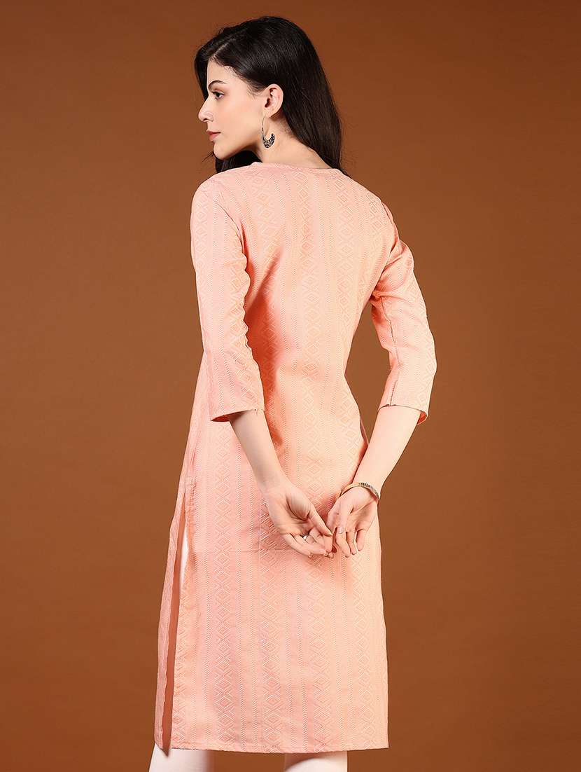 women printed round neck straight kurta - 21706769 -  Standard Image - 2