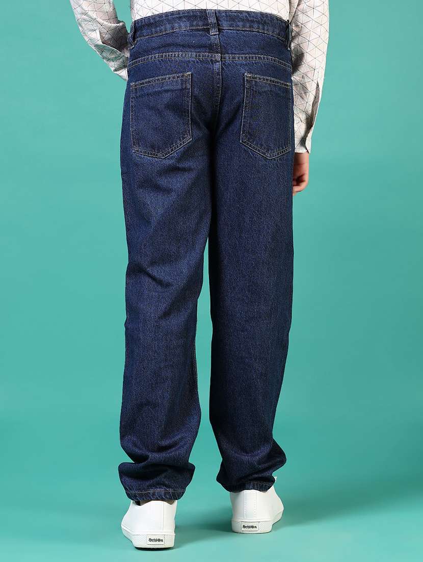 boys blue mid rise plain jean - 21707402 -  Standard Image - 2