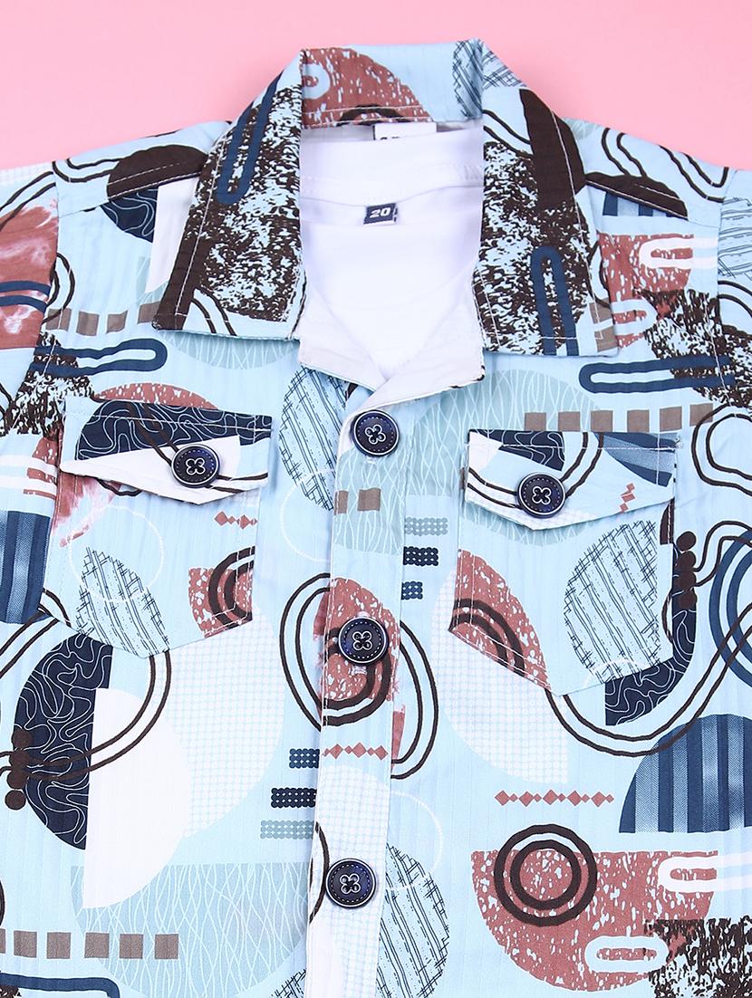 boys printed shirt and shorts set - 21707408 - Standard Image - 2
