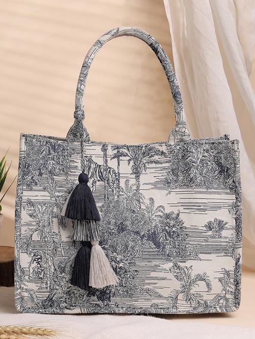 women grey printed tote bag - 21707573 - Standard Image - 0