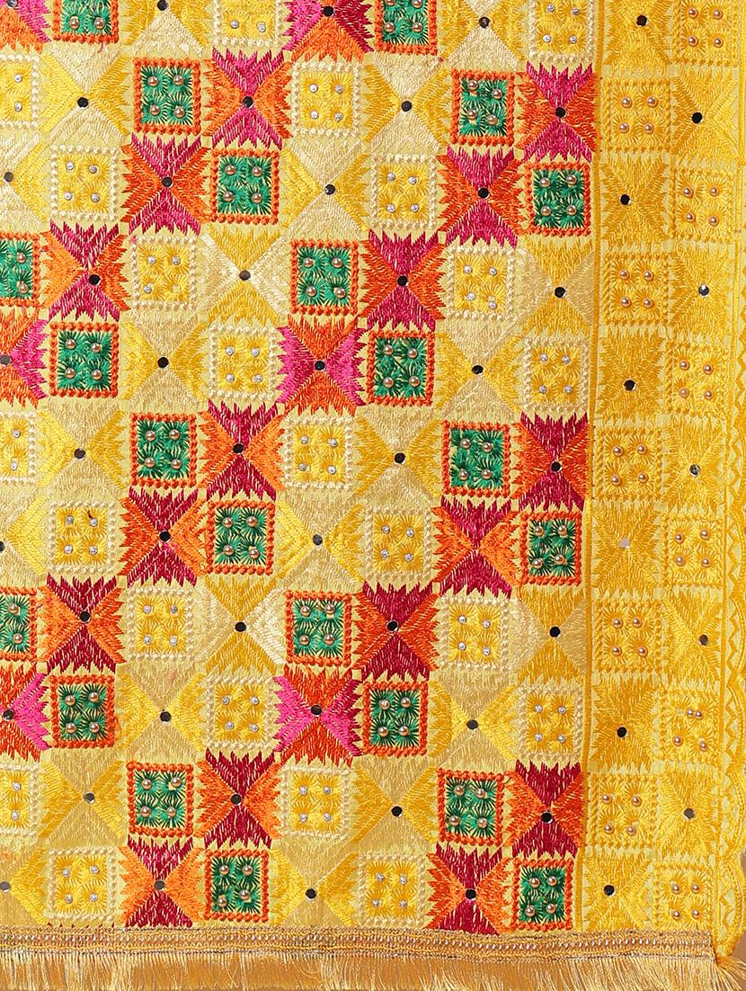 women phulkari dupatta with mirror work - 21707679 - Standard Image - 7