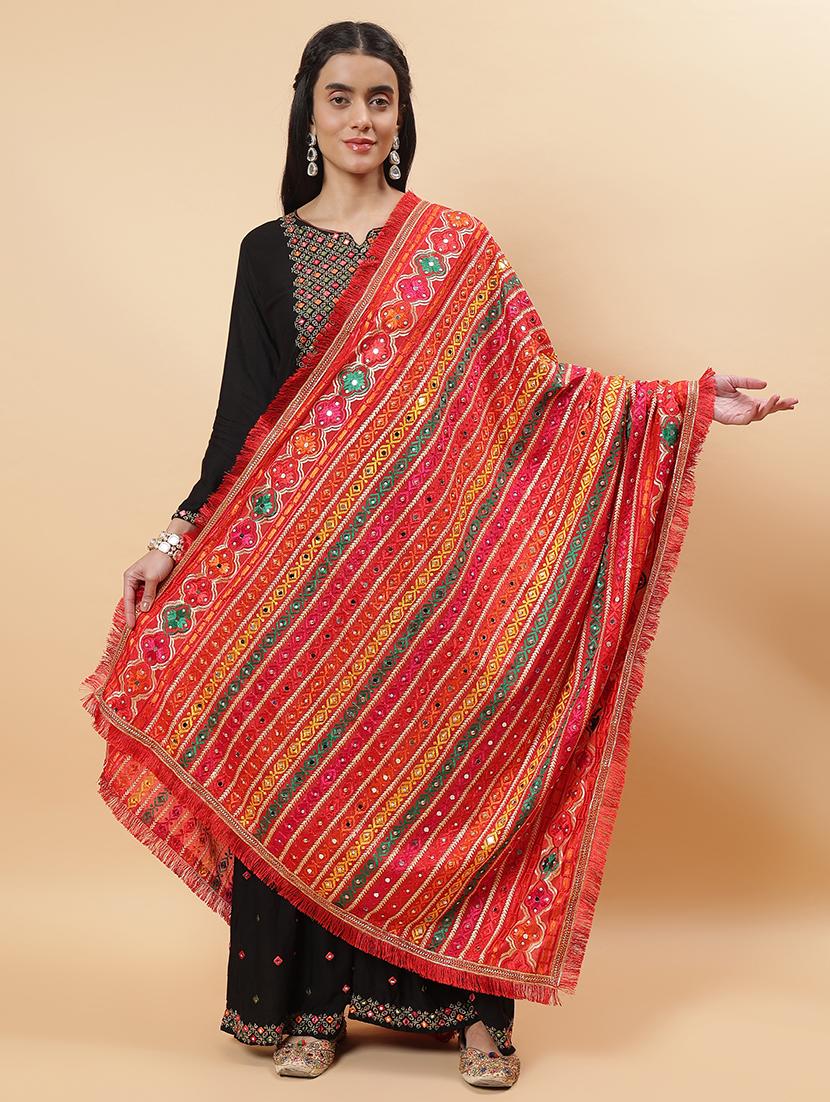 women phulkari dupatta with mirror work - 21707683 - Zoom Image - 0