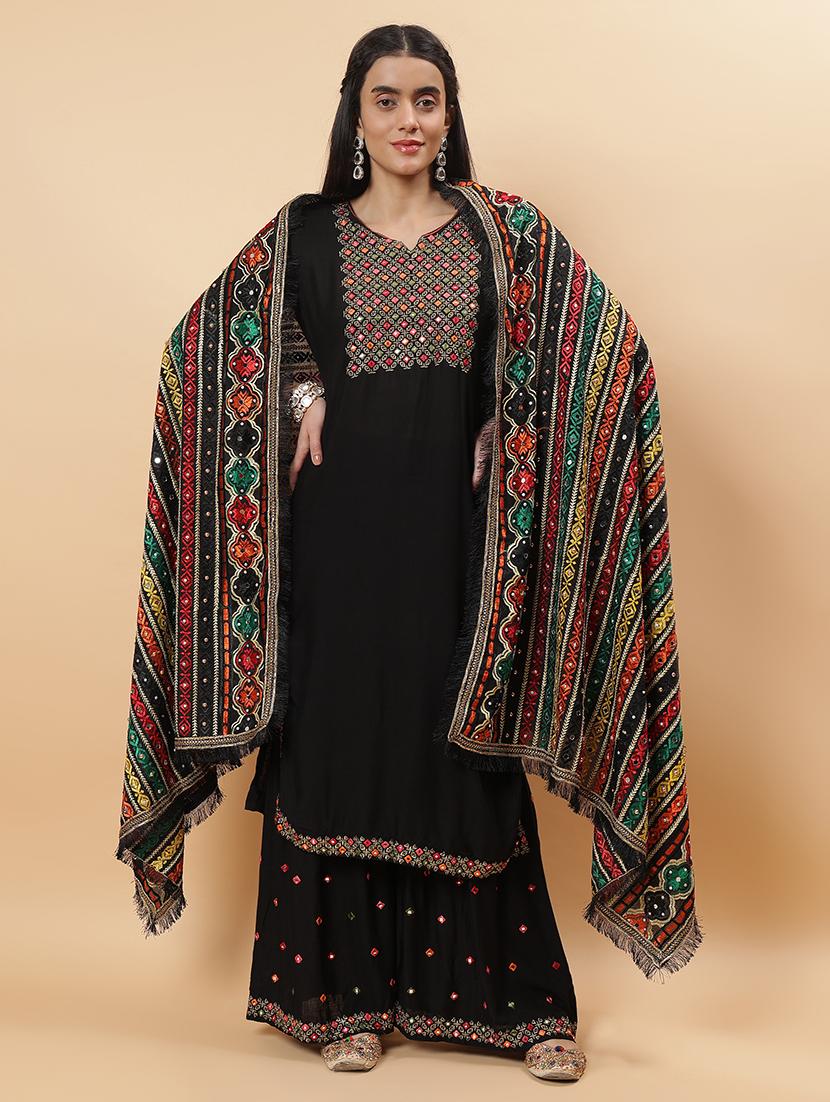 women phulkari dupatta with mirror work - 21707684 - Standard Image - 2