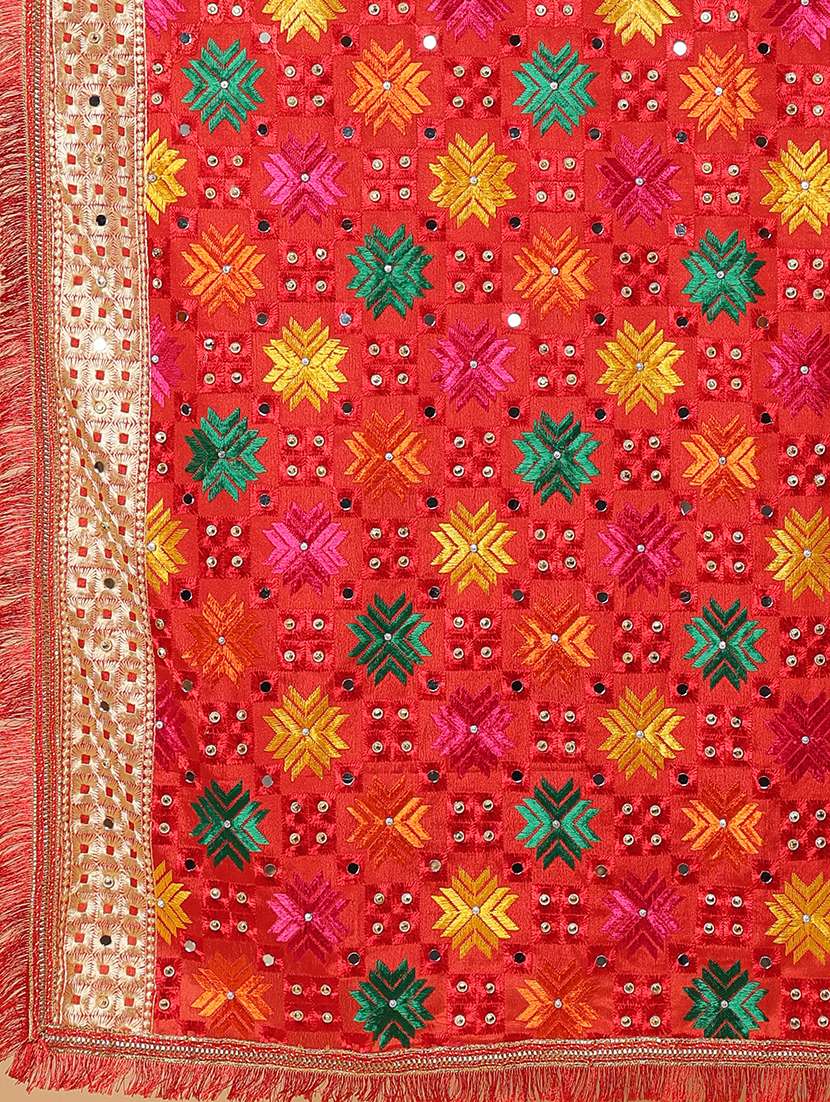 women phulkari dupatta with mirror work - 21707688 -  Standard Image - 7