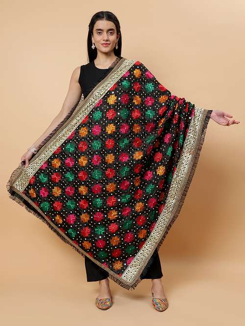 women phulkari dupatta with mirror work - 21707689 - Standard Image - 0