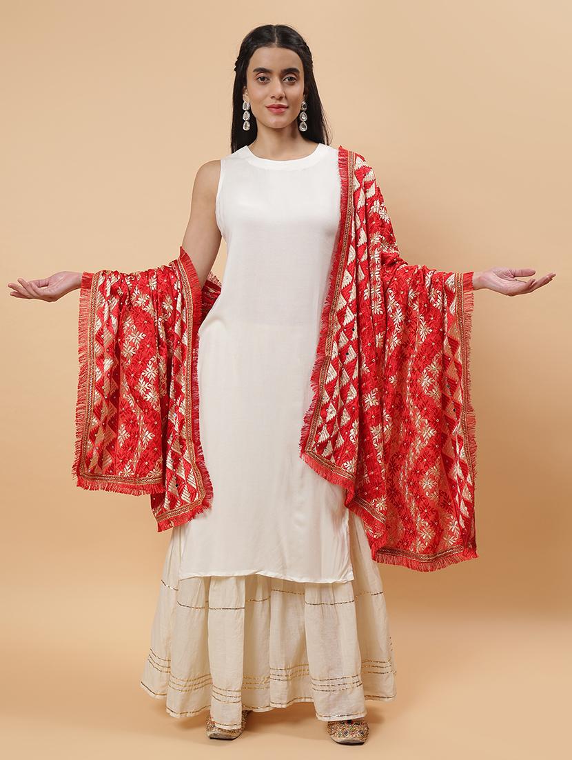 women phulkari dupatta with mirror work - 21707690 - Standard Image - 2