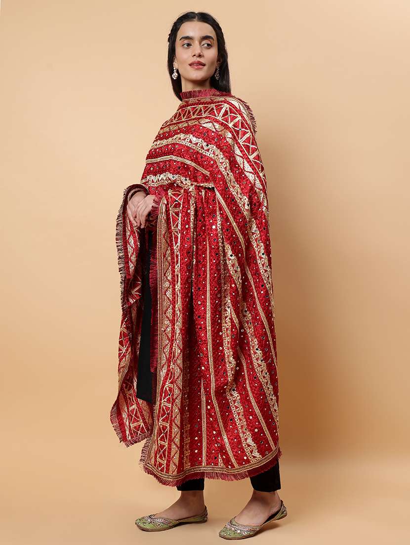women phulkari dupatta with mirror work - 21707703 -  Standard Image - 2