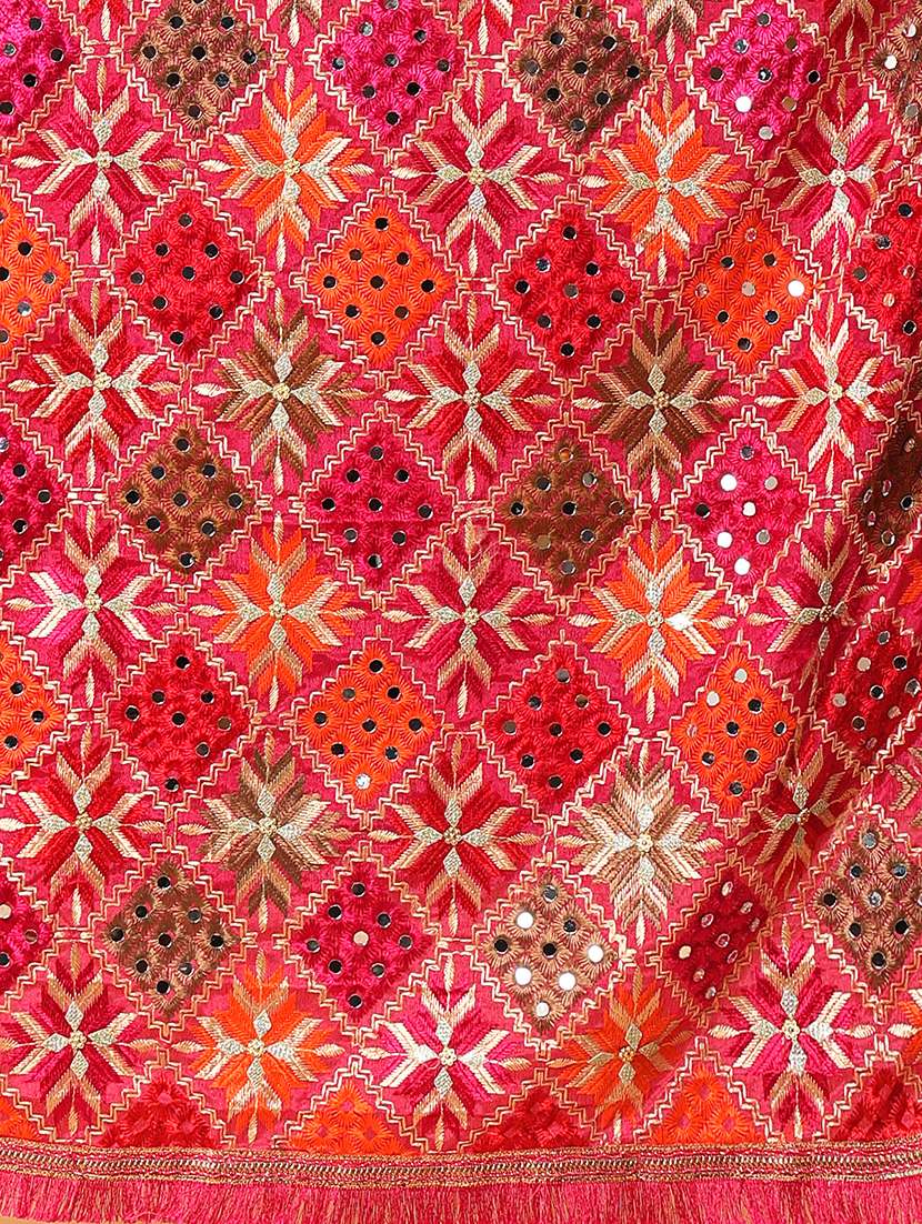 women phulkari dupatta with mirror work - 21707706 -  Standard Image - 7