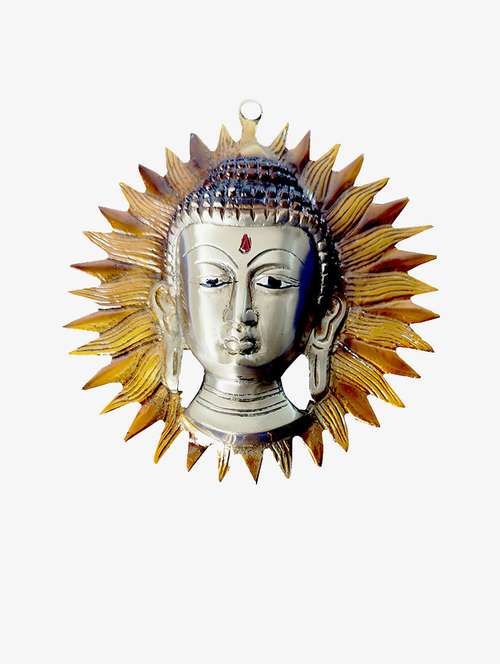 vidixn brass handcrafted sun mask wall hanging buddha idol decorative showpiece buddha for home decor, festivals, gifts - 21707825 -  Standard Image - 0