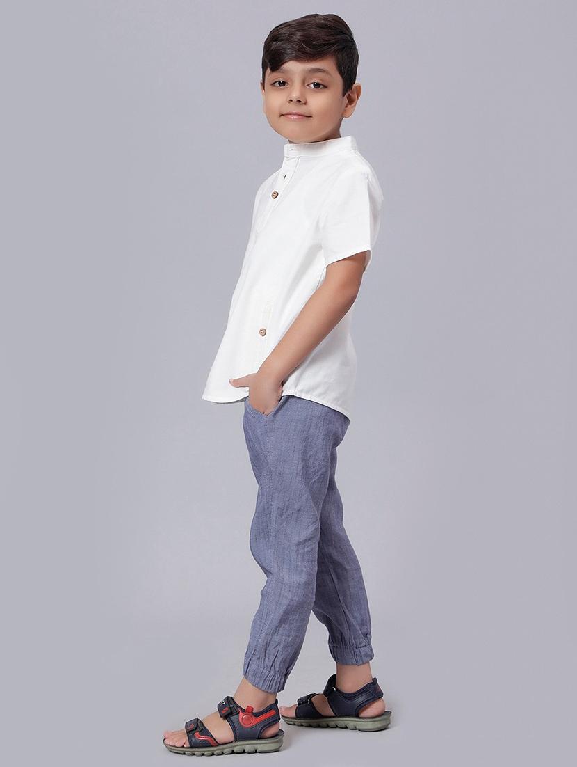 boys white solid short kurta - 21707857 - Standard Image - 2