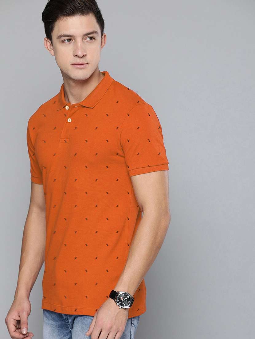 men short sleeves printed polo t-shirt