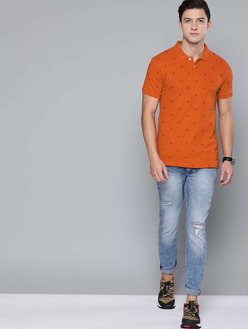 men short sleeves printed polo t-shirt - 21707892 -  Standard Image - 2