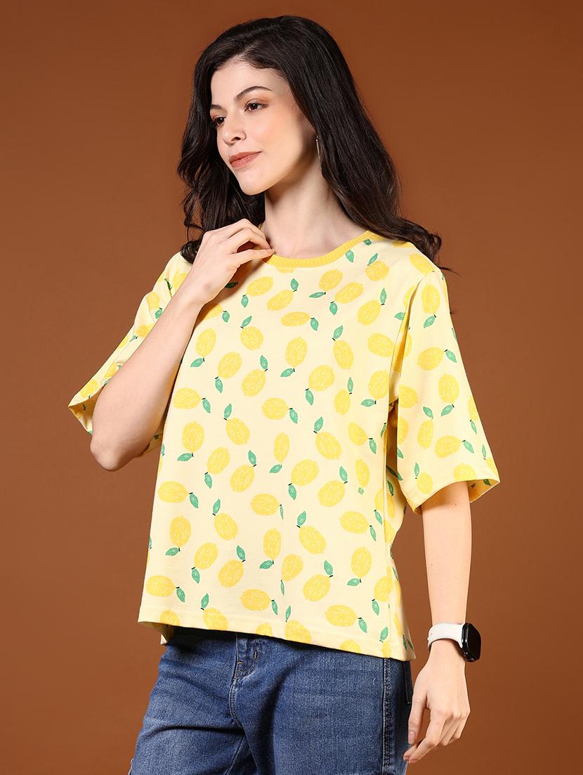 women printed short sleeves oversized t-shirt - 21708305 - Standard Image - 2