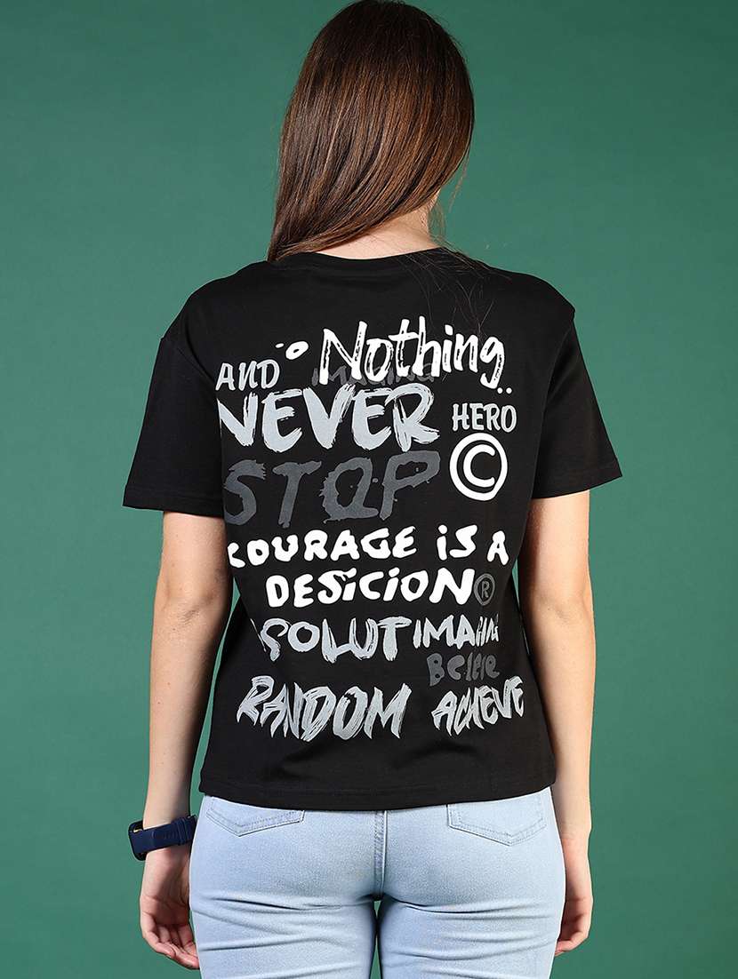 women printed short sleeve regular fit t-shirt