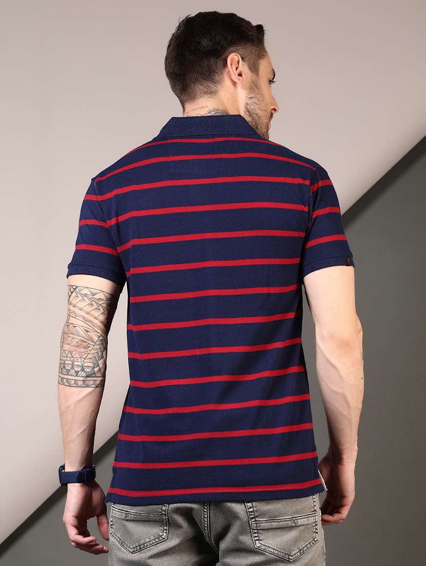 men striped short sleeves polo t-shirt - 21708372 -  Standard Image - 2