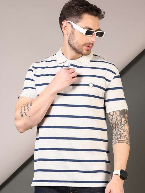 men striped short sleeves polo t-shirt - 21708377 -  Standard Image - 0