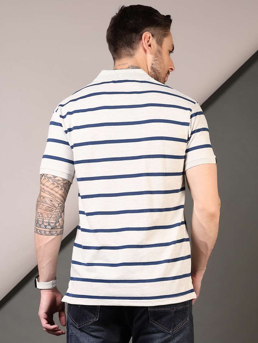 men striped short sleeves polo t-shirt - 21708377 - Standard Image - 2