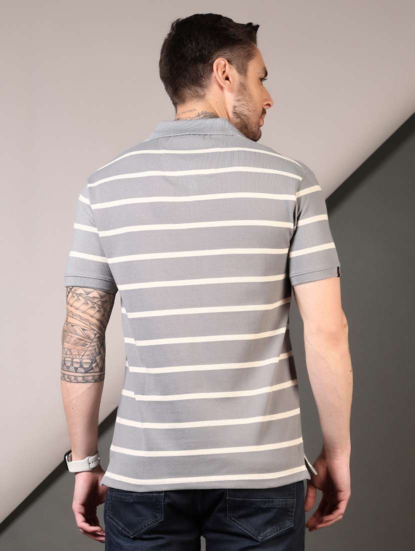 men striped short sleeves polo t-shirt - 21708378 -  Standard Image - 2