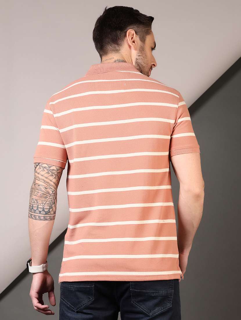 men striped short sleeves polo t-shirt - 21708380 -  Standard Image - 2
