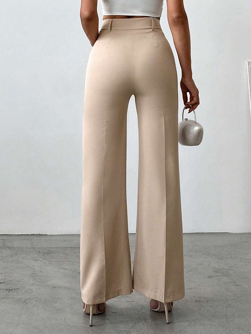women high rise solid tailored pant - 21708393 -  Standard Image - 2