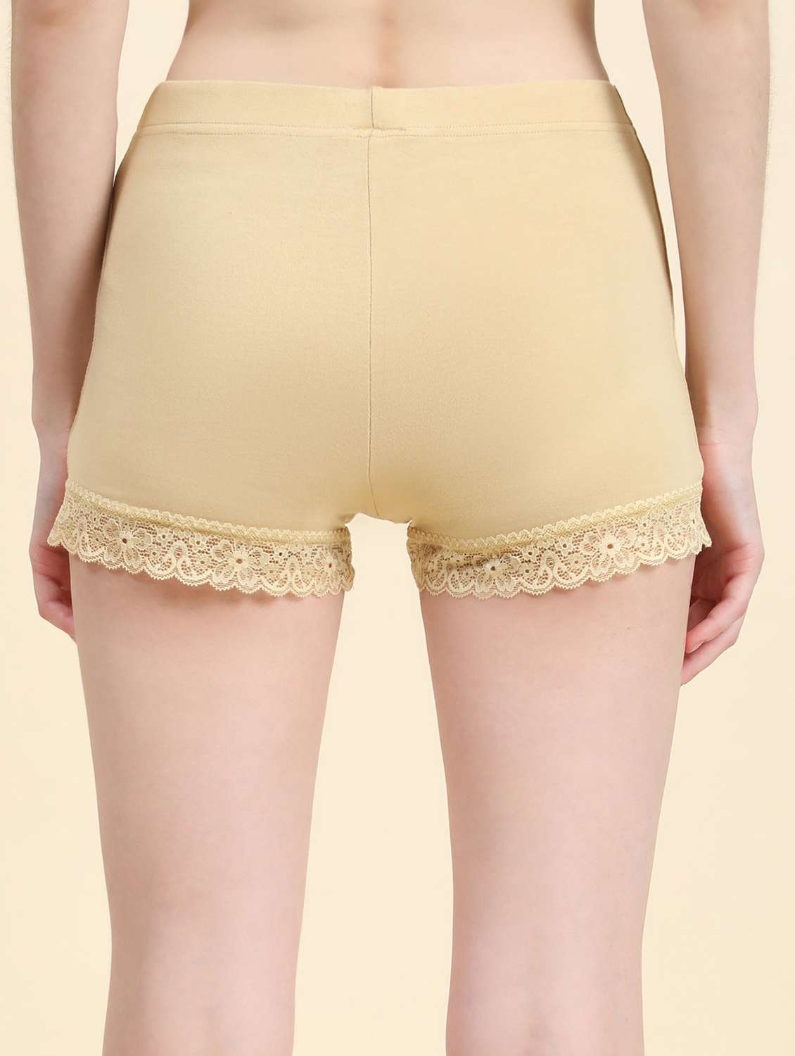 women mid rise solid lace detailed loungewear shorts - 21708564 -  Standard Image - 2