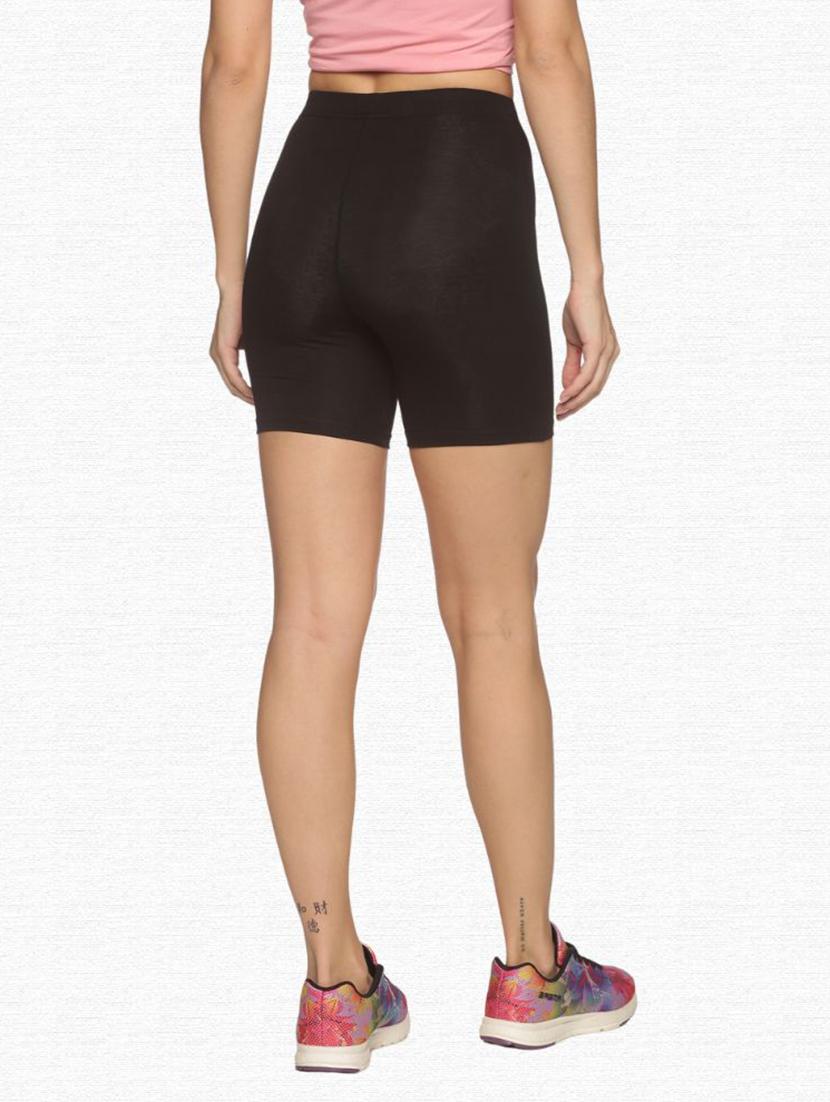 women mid rise solid cycling shorts - 21708580 - Standard Image - 2